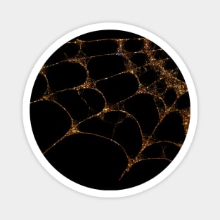 Halloween spider web pattern with glitzy gold sparkles gothic fashion Magnet